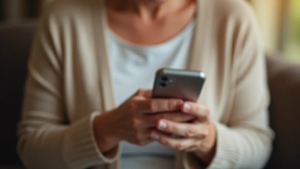 Woman using WhatsApp on smartphone to message family members